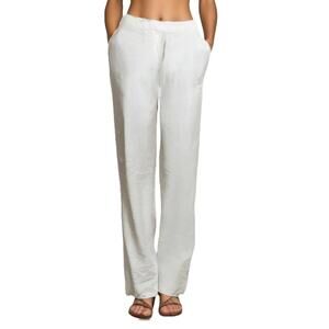 Hugo Buscati Designer Tan Silk Formal Pants Womens 6